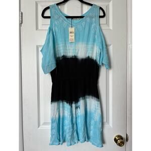 Young USA Embroidered Tie-Dye Dress - One Size